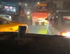 رصد مخالفة انتخابية نصب صورة لمرشح انتخابي تتسبب بزحام مروري في طريق أبي الخصيب …