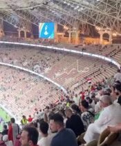 بالفيديو من ملعب الجوهرة، حناجر الجمهور العراقي الغيور، تصدح بـ(بالروح بالدم نفد…