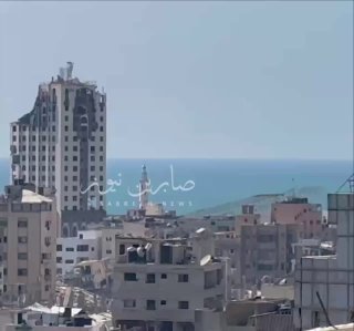 فلسطين المحتلة: الاحتلال الصهيوني ينسف برج الغفري في قطاع غزة. فلسطين المحتلة: ا…