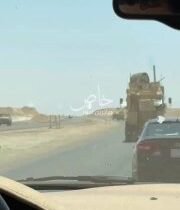 رصد صابرينرتل اليات عسكرية تابع للإحتلال الامريكي يقطع الخط السريع بناحية البغدا…