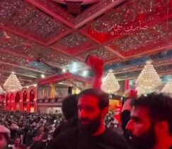 لوحة حسينية من زيارة الاربعين الخالدةلقطات لدخولية موكب الجمهورية الإسلامية الإ…