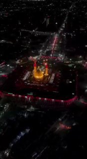 تصوير جوي لمنطقة ما بين الحرمين الشريفين في كربلاء المقدسة ليلة الأربعين…