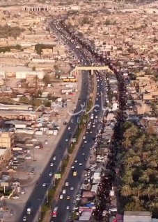 المسير الاكبر في العالم مشاهد جوية لزحف الحشود المليونية في مدينة الحلة نحو قبلة…