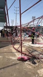 بالفيديوالدفاع المدني واصحاب المواكب يتمكنون من اخماد حريق اندلع بعدد من المواكب…