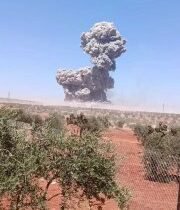 بالفيديوانفجار هائل في محافظة ادلب السورية….