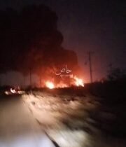 #عاجــــــــــــــــل | بالفيديواندلاع حريق هائل من معسكر التاجي شمال بغداد دون …