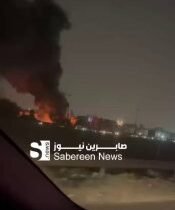 بالفيديو اندلاع حريق بالعاصمة بغداد على طريق قناة الجيش في جانب الرصافة….