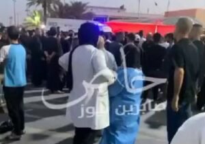 بالفيديو سيارات الاسعاف تنقل جثث ضحايا الحريق الى الطب العدلي بمستشفى الزهراء ال…