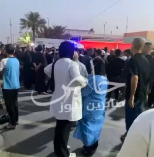 بالفيديو سيارات الاسعاف تنقل جثث ضحايا الحريق الى الطب العدلي بمستشفى الزهراء ال…